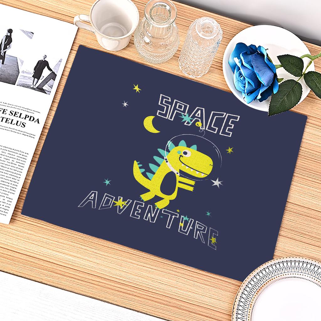 Dinosaur Placemat for Table Cartoon Animal Dining Placemats For Children Kids Funny Tableware Kitchen Table Mat Coaster Cover