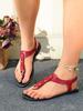 Fashion Fashion Women Sandals 2025 New Leather Flip Flops Summer Pinch Toe Beach Sandals for Women Non Slip Flat Sandals Sandalias Mujer