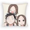 KKarakaiS Jozu no TTakagiSan Pillow Case Antidustmite Pillowcase Invisible zipper silky Sofa cushion cover for bedroom