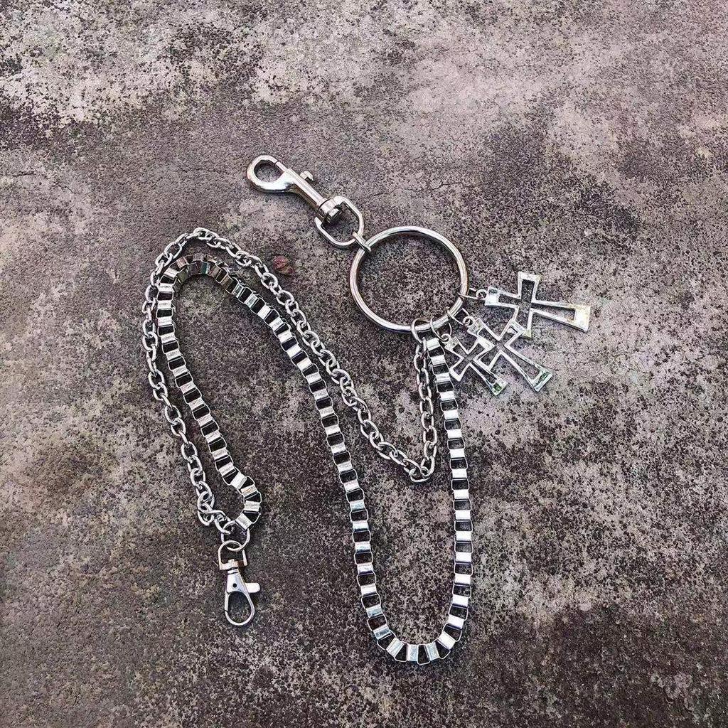 Cross Pants Chain Men's Trendy Waist Chain Punk Pants Chain Double Chain Non-mainstream Rock Street Dance Waist Chain Jeans Chain