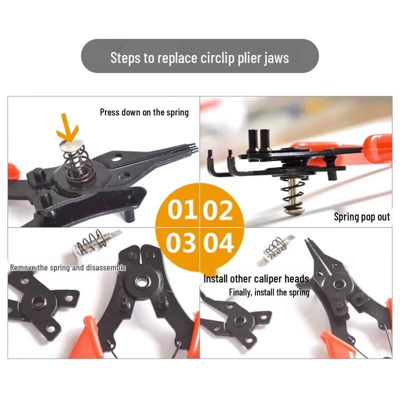 Nai Duo 4-in-1 Convertible Circlip Pliers