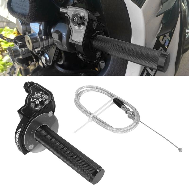 7/8" 22mm Aluminum Throttle Grip Twist Quick Action Gas Throttle Settle With Cable For Motorcycle Dirt Pit Bike 50cc 110cc 125cc