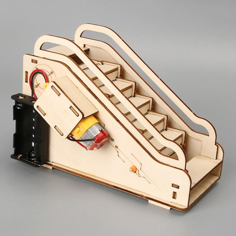 3D Wood Escalator Science Experiment Kit Diy Science Experiment Educational Toy School Students Physics Equipment Supplies