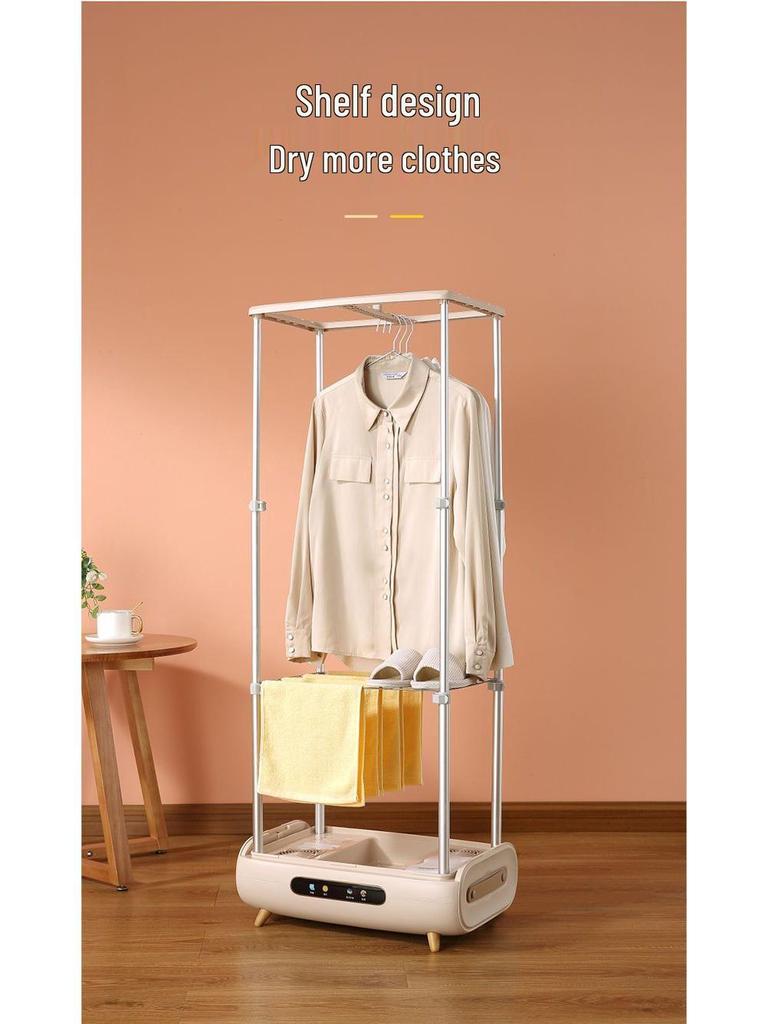 Multifunctional Portable Clothes Dryer & Ironing Machine with Foldable Rack and High-Temperature Sterilization