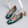 Buty Mary Jane dla Kobiet Eleganckie Baleriny z Kwadratowym Noskiem i Paskiem Wygodne Buty do Chodzenia Damskie Miękkie Baleriny ze Sztucznej Skóry Antypoślizgowe