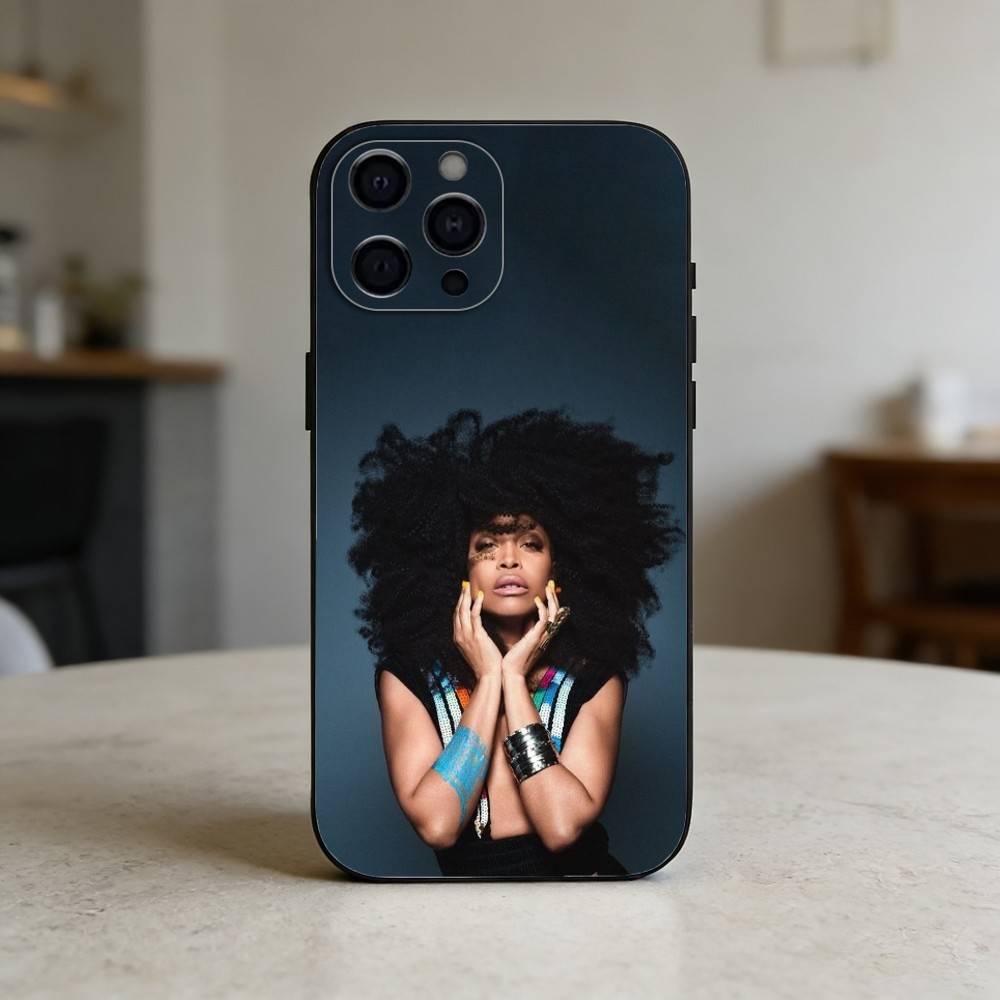 Erykah Badu Phone Case Silicone black Soft For IPhone 17,16,15,14,13,12,11,SE,Plus Pro Max