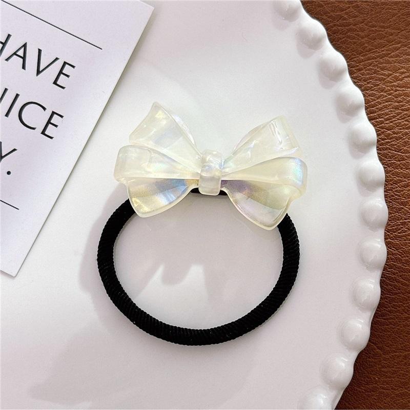 Retro Double Bow Hair Rope Acetic Acid Elastic Hair Band High Ponytail Bun Hair Tie Fashion Women Daily Hair Accessories