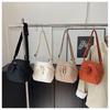 Women's Retro Casual Corduroy Shoulder Bag - Solid Color, Japanese & Korean Style Crossbody Fashion