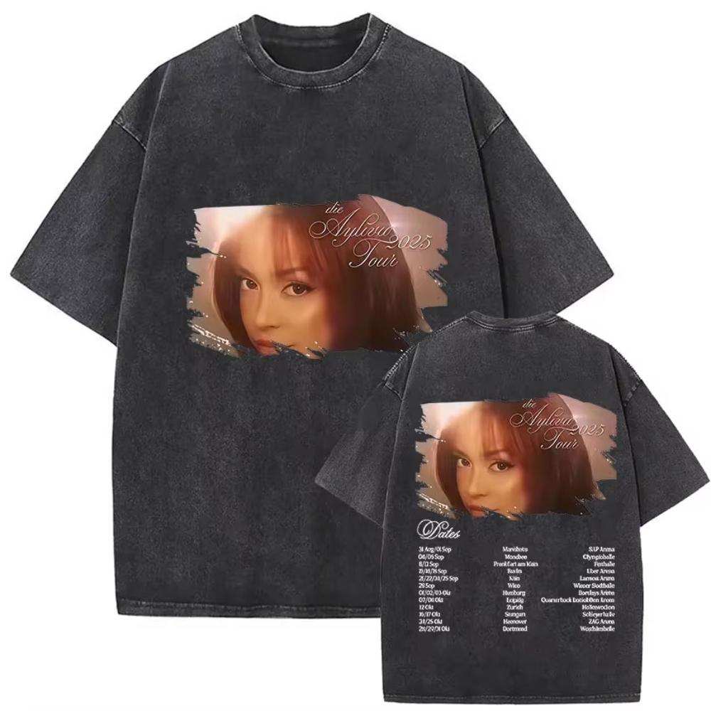 Cantante Die Ayliva Tour Fan Merch Magliette Uomo Donna Album Musicale Hip Hop T-shirt a Maniche Corte T-shirt in Puro Cotone Streetwear