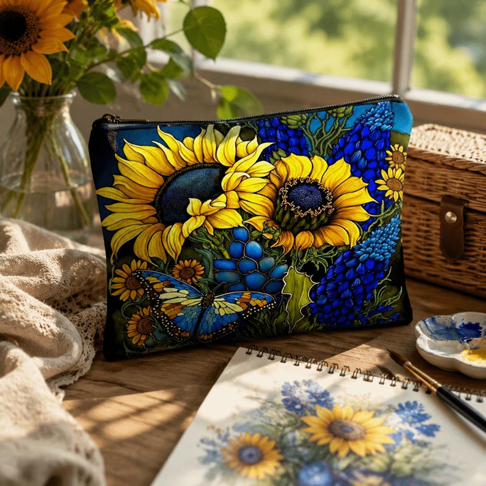 Double-sided Printed Flower Makeup Bag Floral Cosmetics Storage Bag Toiletries Organizer  Travel