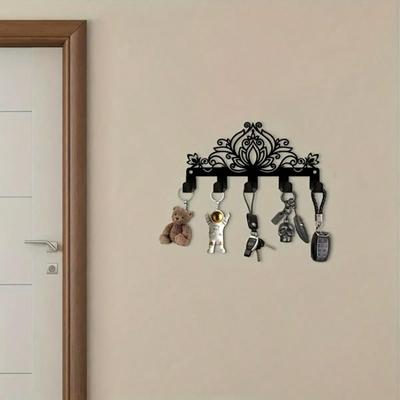 Vintage Flower Wall Hook Coat Rack Metal Key Holder for Hallway Bedroom Home Decor