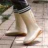 Fashion Outdoor Men's Rain Boots Fashion Long Tube Fishing Shoes Non-Slip Waterproof Shoes Couple Work Shoes Rubber Shoe Warm Rain Boots