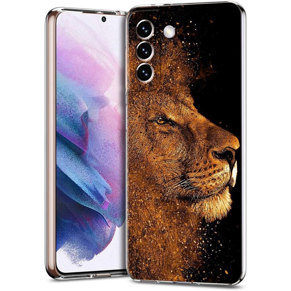 The Lion Phone Case for Samsung Galaxy S24 S23 S22 S20 S21 FE Ultra S24 S23 S10 S10E S9 S8 Plus 5G Transparent Shell Capas Bags