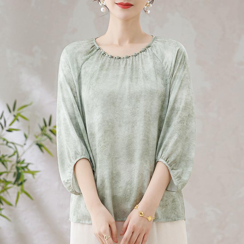 Summer Elegant Age-Defying T-Shirt & Top Two-Piece Set for Middle-Aged Women