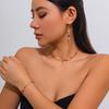 Elegent Colorful Crystal Chain Jewelry Set for Women Bracelets Earrings Tassel Necklace Adjustable Charm Waist Chain Y2K Jewelry