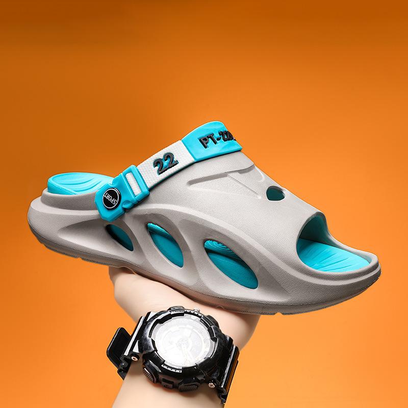 Foreign Trade Sandals Men's Light and Breathable Beach Shoes Men's One-word Drag Soft-soled Casual Driving Slippers Men's Tide