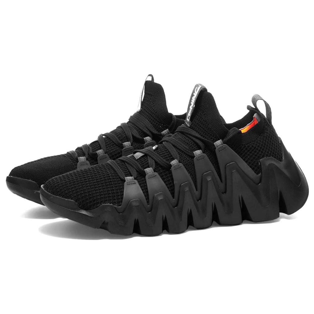 New LiNing Crazy Run X3 Anti Slip Wear Resistant Low Top Running Shoes Men's Black ARKQ005-1