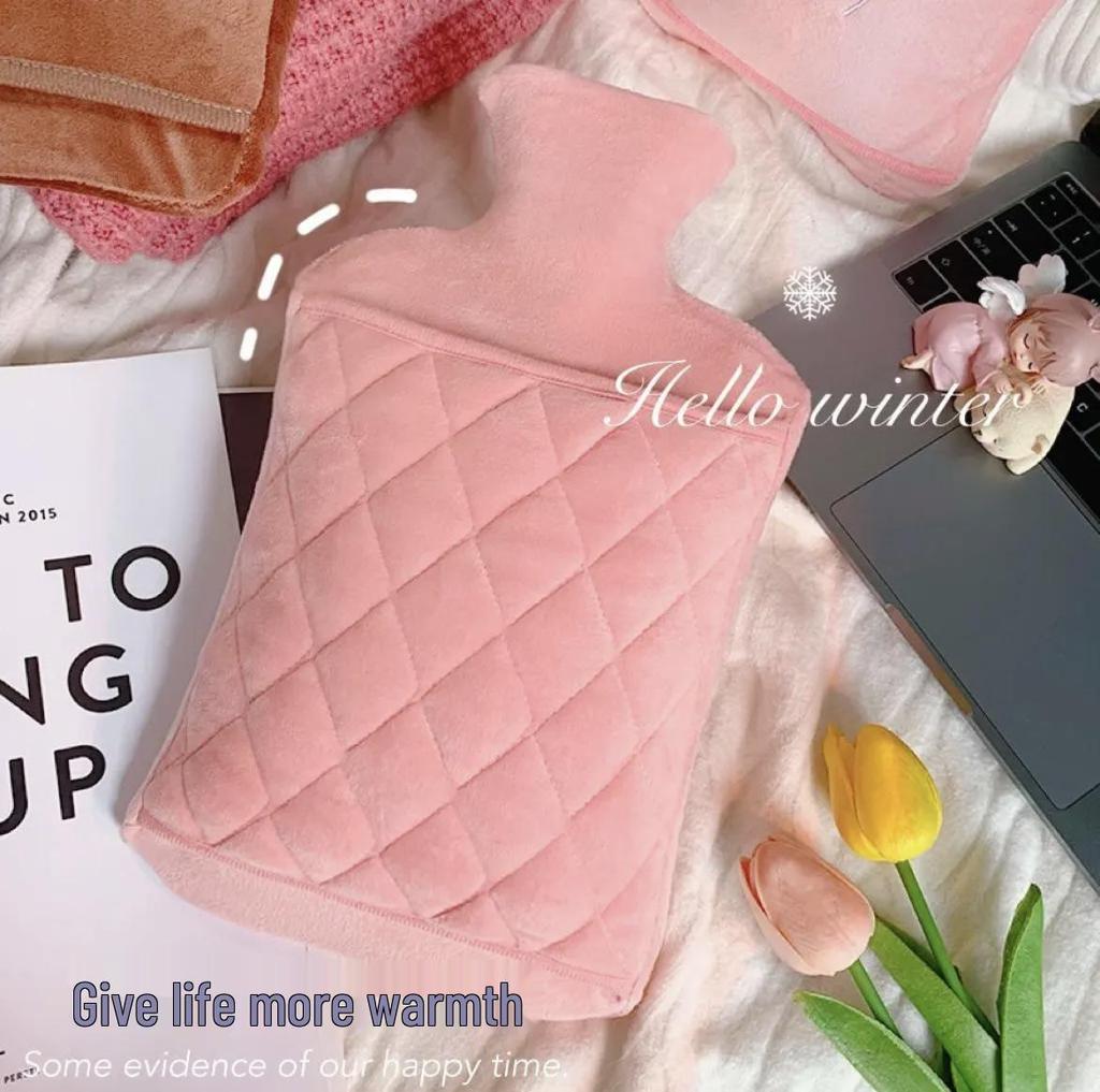 Large Cute Plush Hand Warmer: Explosion-Proof, Thickened Hot Water Bottle with Pocket and Cloth Cover