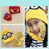 Soft Acrylic Minions Gloves And Hat Set For Kids Adorable Cartoon Winter Accessories