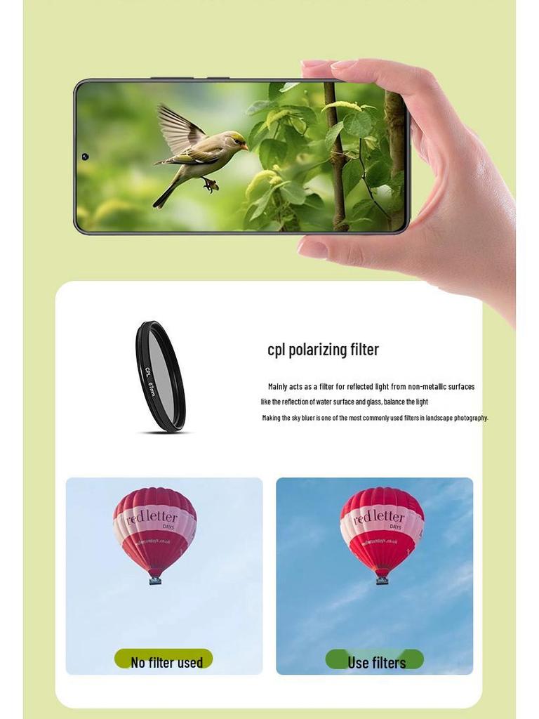 VIVO X300 Pro Pouzdro s filtrem na telefon & Sada pro zrcadlovkovou fotografii: 67MM ND filtr & CPL polarizátor