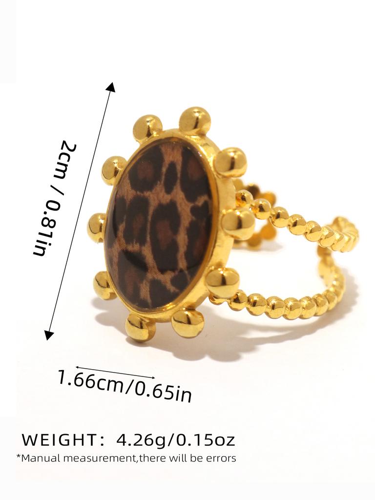 Minimalistische 18K PVD Goudkleurig Gecoate 304 Roestvrij Stalen Ringen Dikke Sieraden Hoge Kwaliteit Bedel Stijlvolle Boho Luipaard Gouden Sieraden