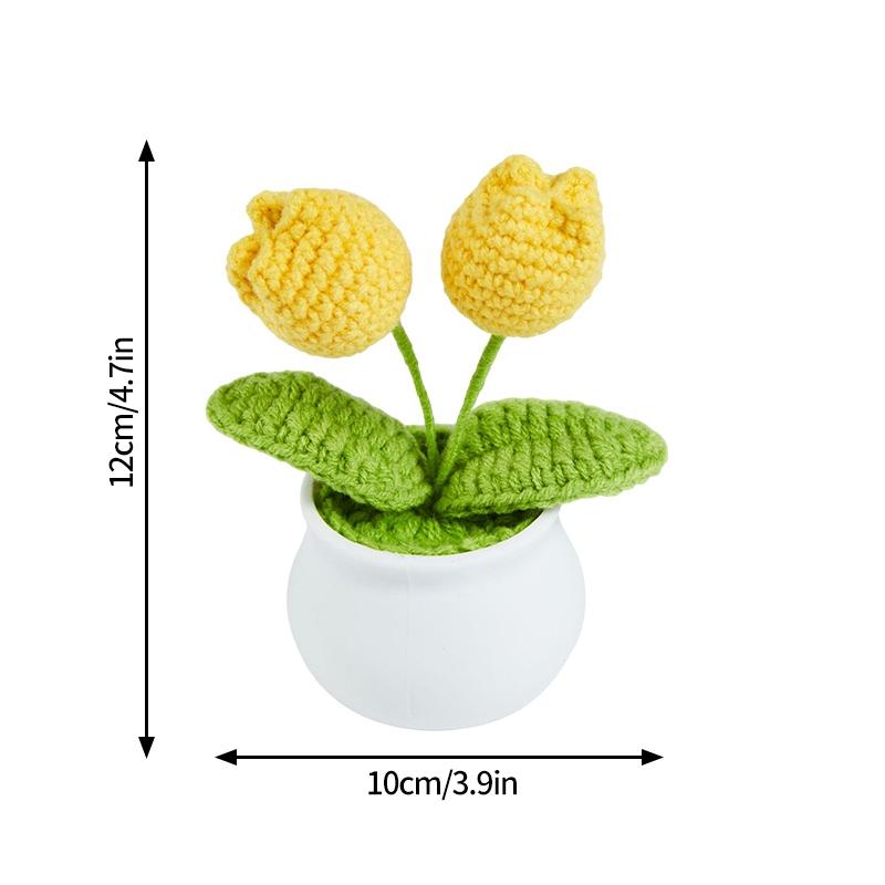 Pig Crochet Flower Decorative Flower Potted Kawaii Knitted Pot Flower Wedding Party Room Decor Potted Kawaii Knitted Pot Pig
