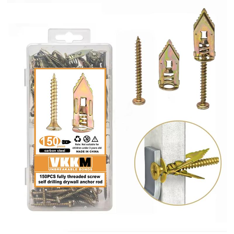 150 Colored Zinc Expansion Bolt Sets, Suitable for Home Decoration and Industrial Applications.