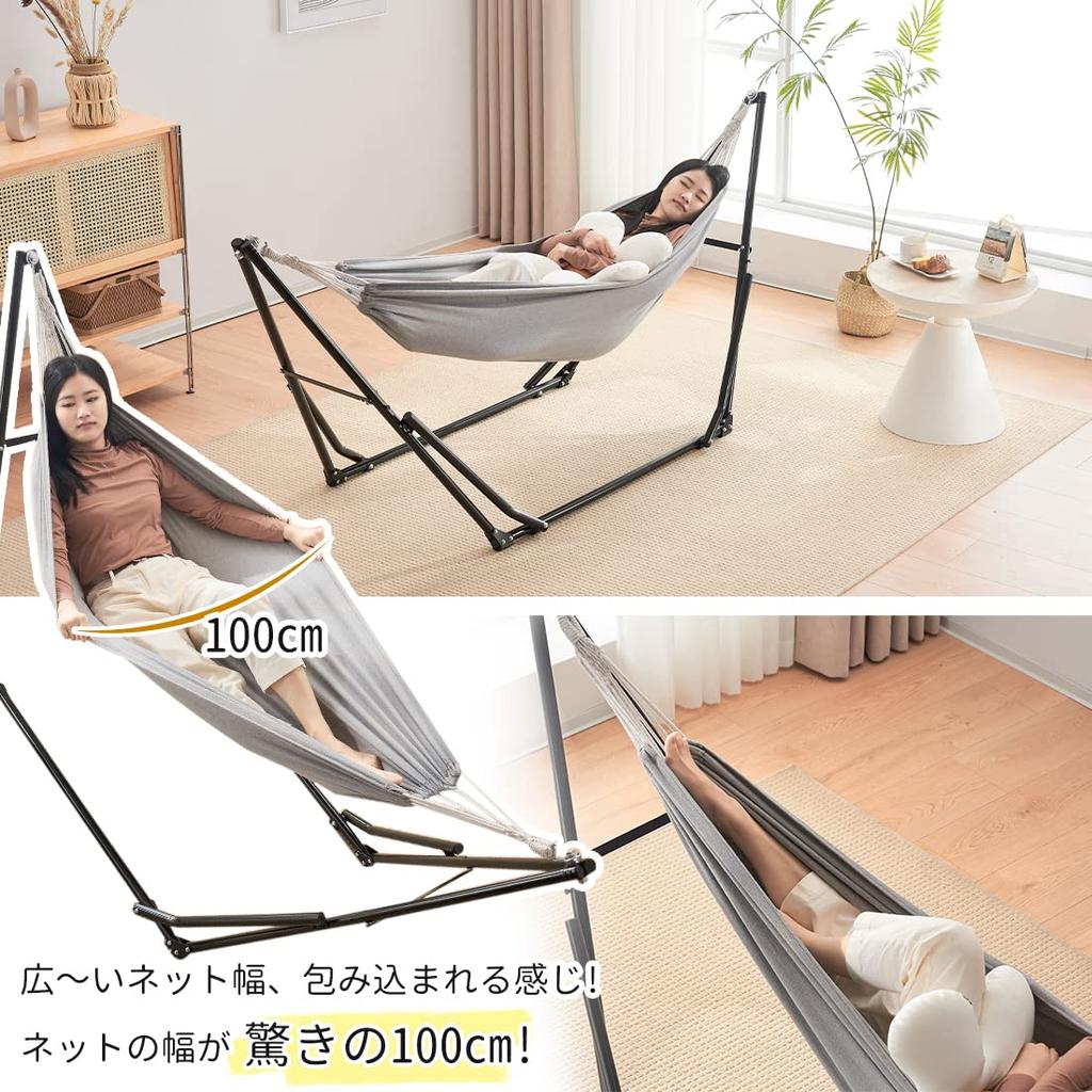 PEFEK Comes with Storage Easy To Load Capacity Height Hammock Chair Hammock White Hammock, Freestanding, Bag, 3-Way, Foldable, Assemble, 200kg,