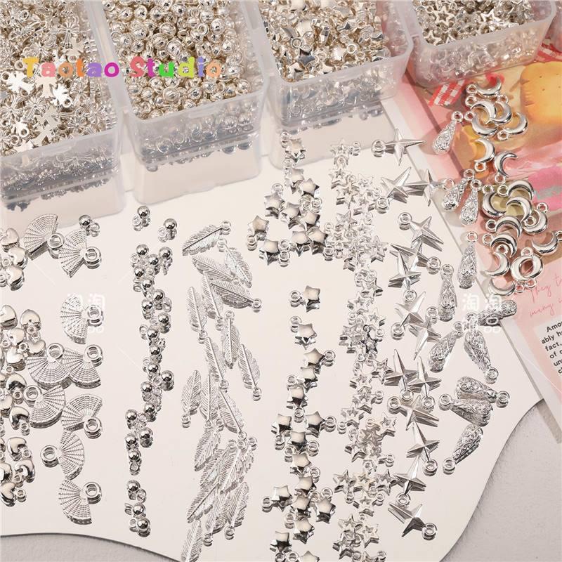 Starlight Moon Bell Pendant Tassel Jewelry DIY Materials - Silver Necklace/Bracelet Beading Accessories