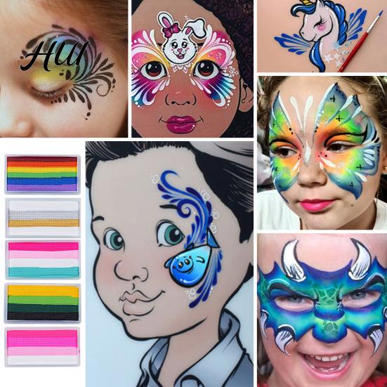 Vopsea Profesională pentru Față Pigment Curcubeu pentru Corp, Acuarelă Foarte Pigmentată pentru Petreceri cu Pigmenți, De Lungă Durată și Machiaj Cosplay