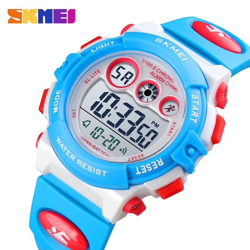 SKMEI Brand Waterproof Children Sports Watches For Girl Boys Fashion Digital LED Electronic Clock Student Kids Wristwatches