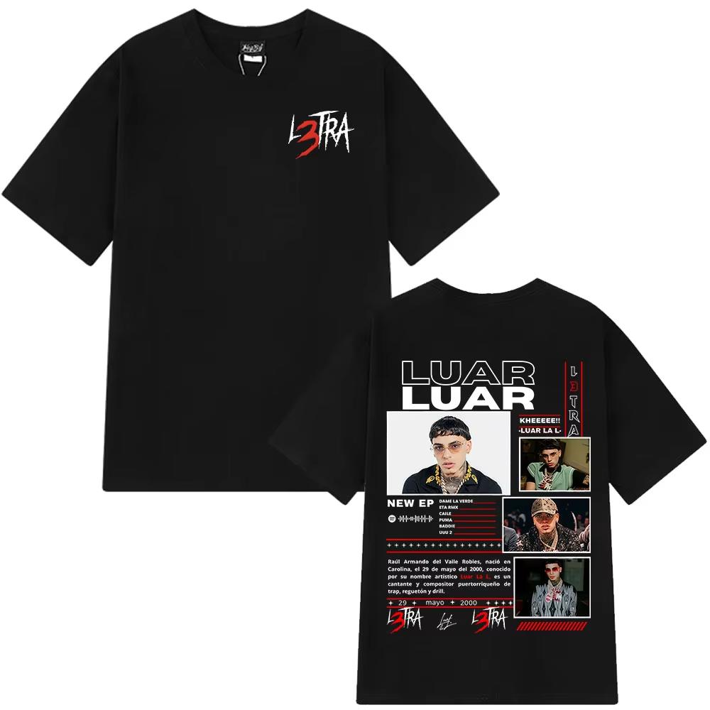 

Rapper Luar La L 2026 Album L3TRA T Shirts Men s Women Hip Hop Fashion Short Sleeve T-shirts Cotton Oversized Streetwear T-shirt 5XL різнокольоровий