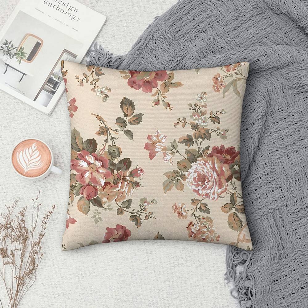Floral Rose Pattern Pillow Case Sofa Decorative Home Double-sided Print Plush Square Throw Pillow Covers Cushion Decor Cover