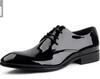 Brother Village Men's Patent Leather Lace-Up Formal Shoes – Shiny, Pointed Toe for Business or Weddings.