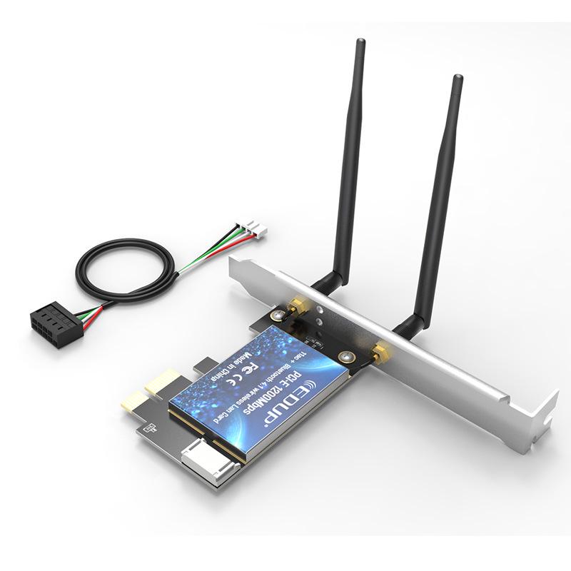 

1300Mbps Dual-Band 5G WiFi Bluetooth Network Card for Desktop Computers Cross-border Gaming синій