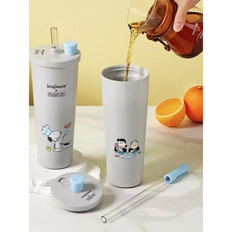 Taiwan Limited Corning Snoopy Joint Zinc Ceramic Coated Straw Cup Mug Large Capacity Vacuum Cup