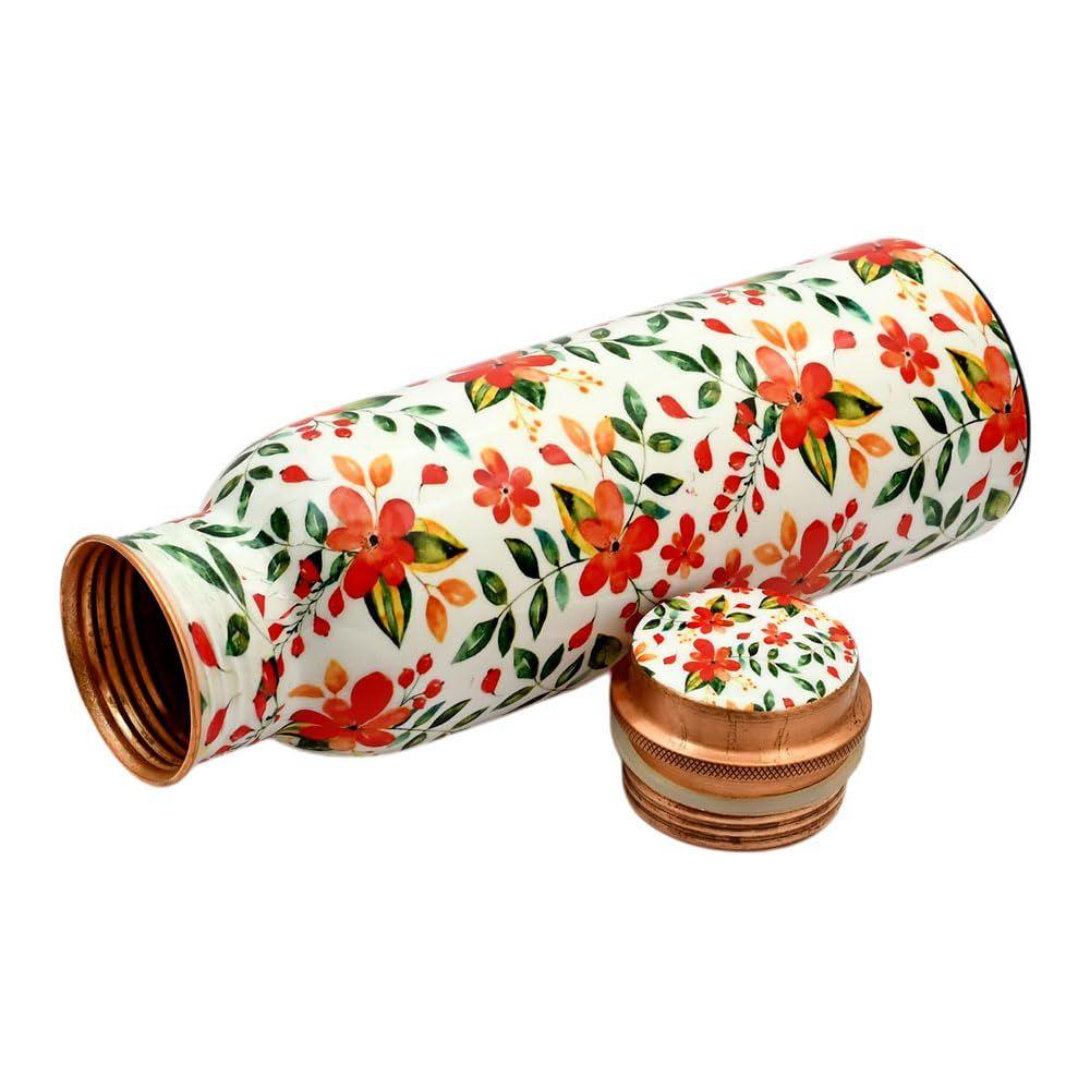 Copper Water Bottle 750 ML With Anti Oxidant Properties | Diwali Gifts for Family and Friends 100% Copper Water Bottle (Orange - 750 ML)