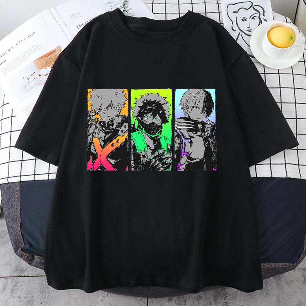 Neues Deku Bakugou Katsuki Todoroki Shoto Grafikdruck Cooles T-Shirt Rundhals Locker Kurzarm Tops