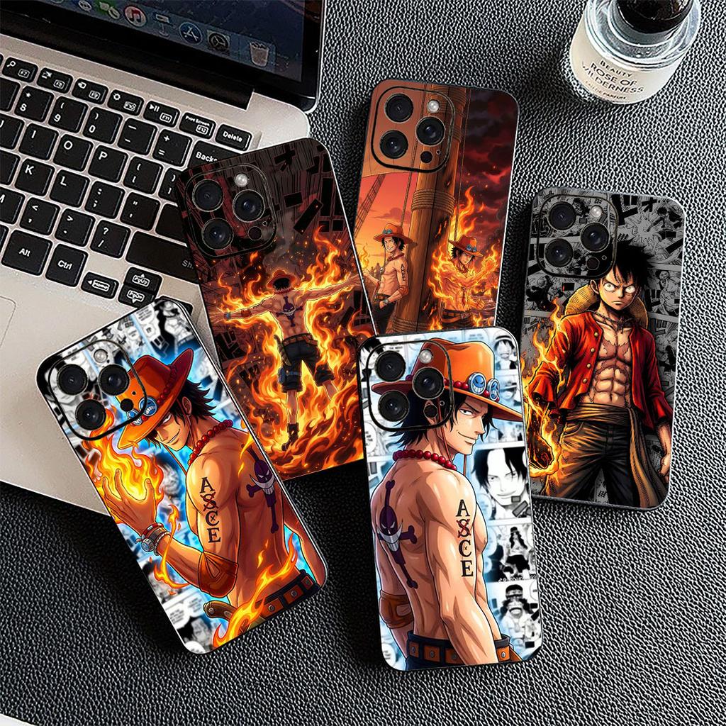 Cover for Apple iPhone 17 16 14 15 Plus Pro Max 16E ProMax + 15Plus 15+ 16+ Phone Case Anime Portgas D Ace Luffy One Piece