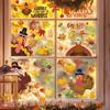 143 Pcs Thanksgiving Window Clings for Glass Windows Fall Window Stickers Seasonal Turkey Pumpkin Maple Leaf Decals Decorations for Thanksgiving