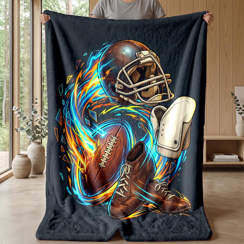 Football Fusion Art 1 Theme blanket Lightweight Warm Flannel Blanket Decorative Throw Blanket for Home Decoration