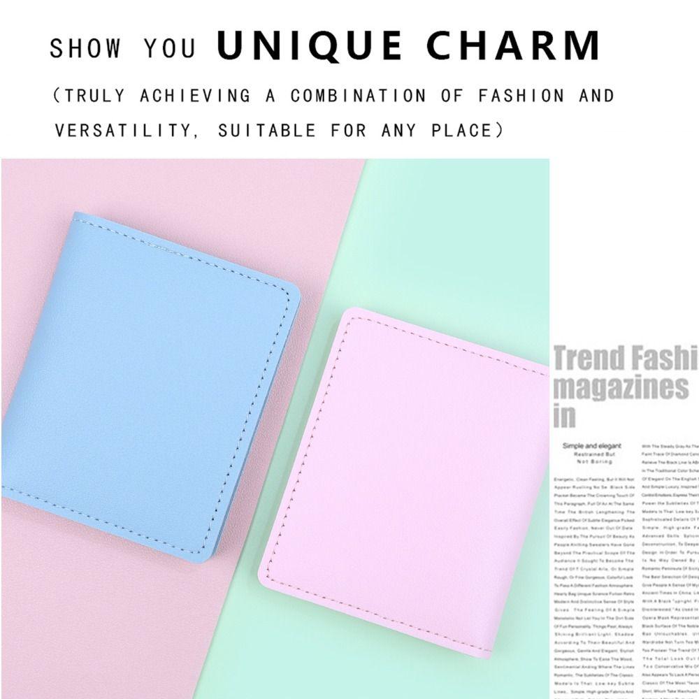New PU Leather Women Short Wallet Two Fold Large Capacity Slim Small Wallet Coin Purse Women Girls