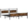 Metal Bed Frame Without Mattress Smoked Oak Finish 200x200 Cm