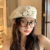 Women S Vintage Distressed Denim Beret Hat Korean Style Versatile Painter Cap