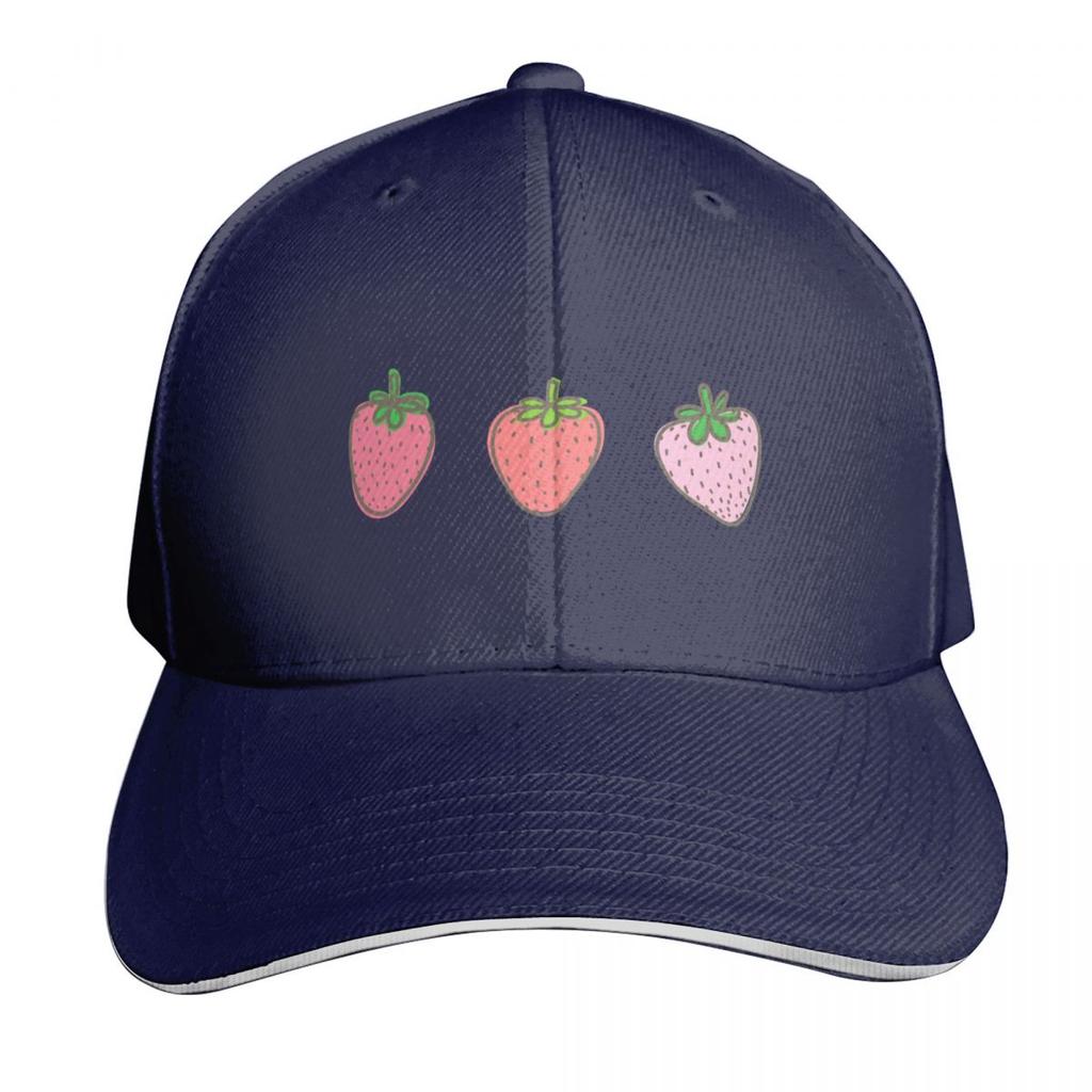 Cottage core aesthetic strawberry Baseball Cap black fashionable Anime Icon For Women Unisexs