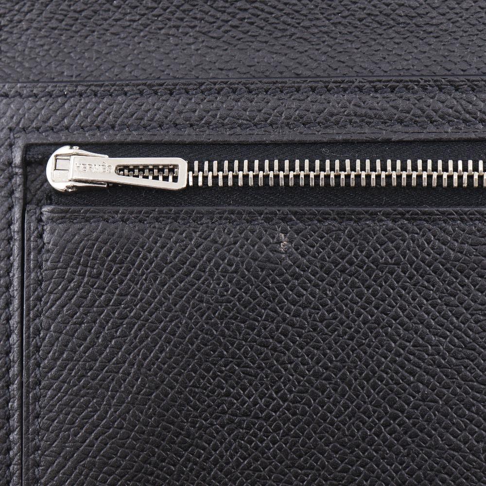 HERMES Beansufla Purse black Epsom unisex Used