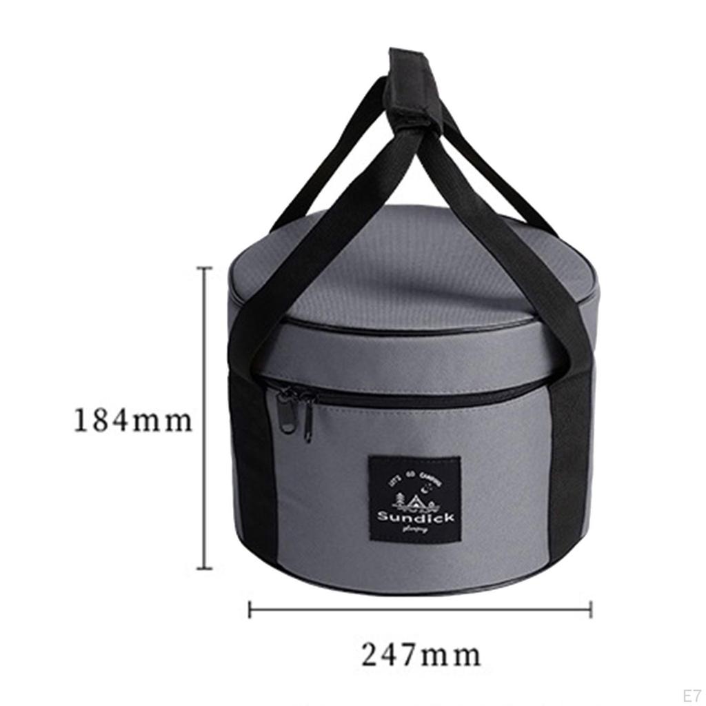 14L Capacity Camping Bag, Waterproof Durable with Side Pocket 7kg Load Bearing Outdoor Tableware