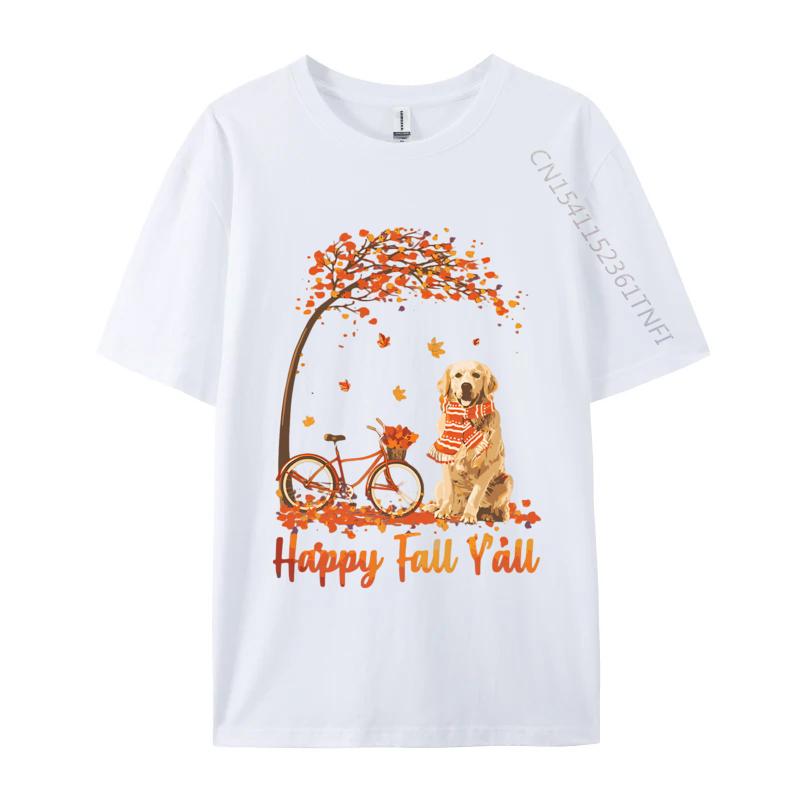 

Golden Retriever Dog Autumn Fall Cute Tshirt Black Fashionable Cotton Men Tops Tees Funny T Shirts S