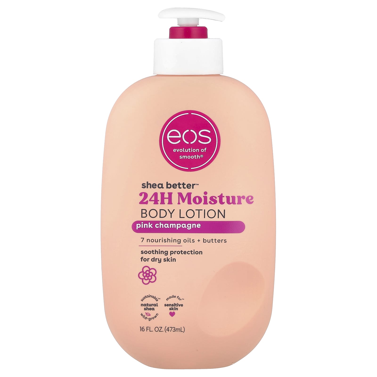 

EOS, Shea Better™, 24H Moisture Body Lotion, Pink Champagne, 473ml (16 fl oz)