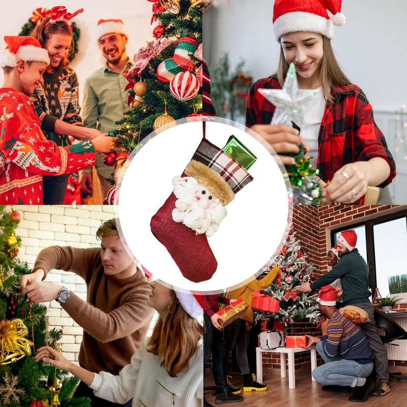 Family Christmas Stockings Cute Stockings Decorations Christmas Sock Bags For Chocolates Prizes Goodie Stuffers Tree Fireplace